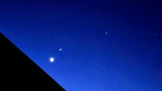 2019年2月1日早朝。東京世田谷区からの月・金星・木星