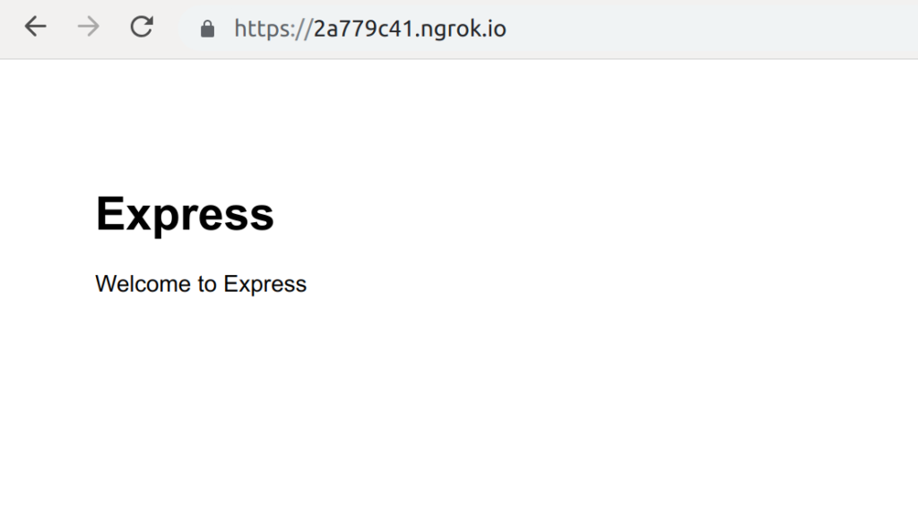 Nodejs + Expressのデフォルトページをngrok経由で表示